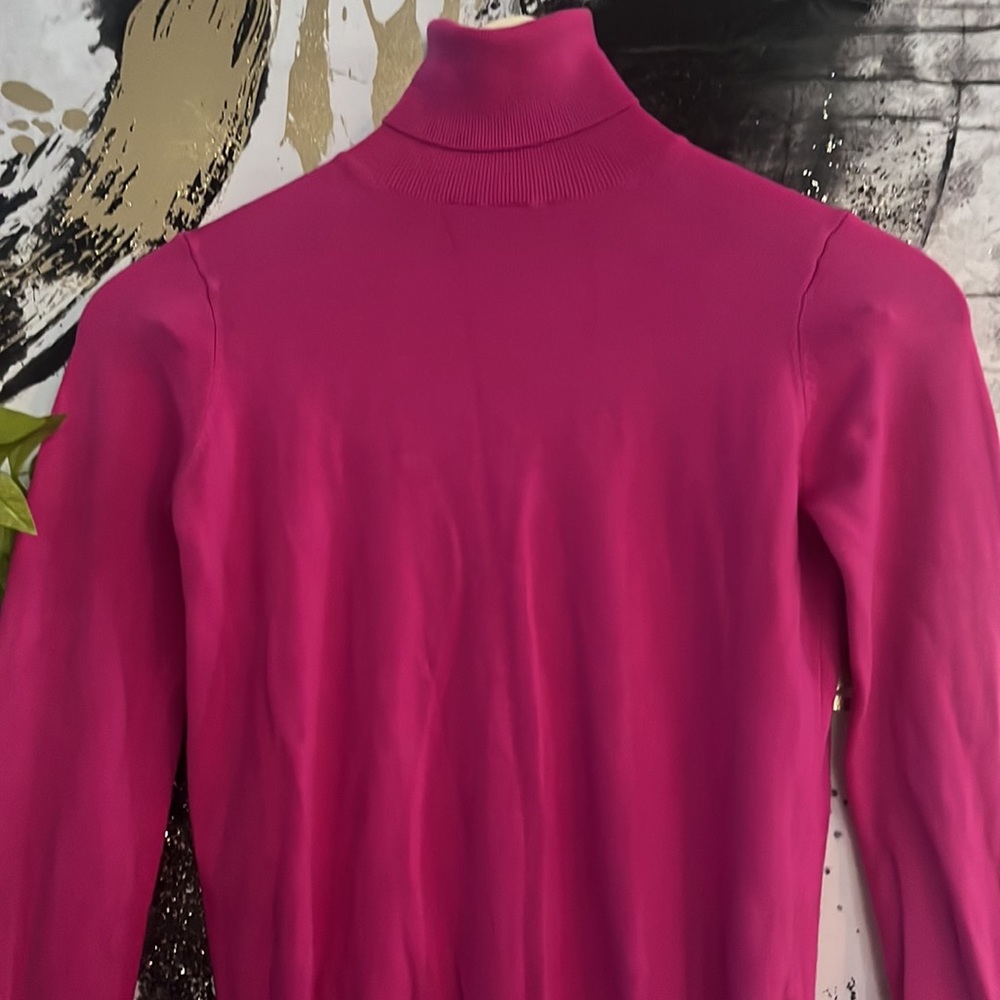 Zara Turtleneck Sweater Fuchsia Color - image 3